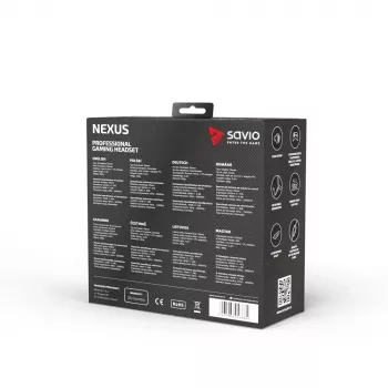 Headset Savio NEXUS Ενσύρματο Gaming Headset Μαύρο