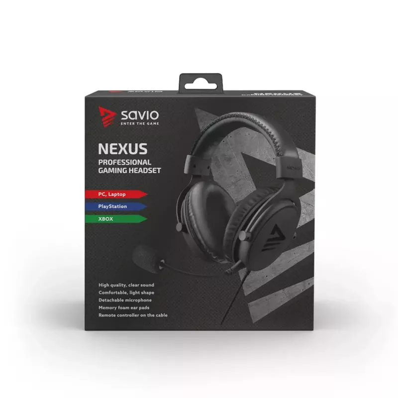 Headset Savio NEXUS Ενσύρματο Gaming Headset Μαύρο