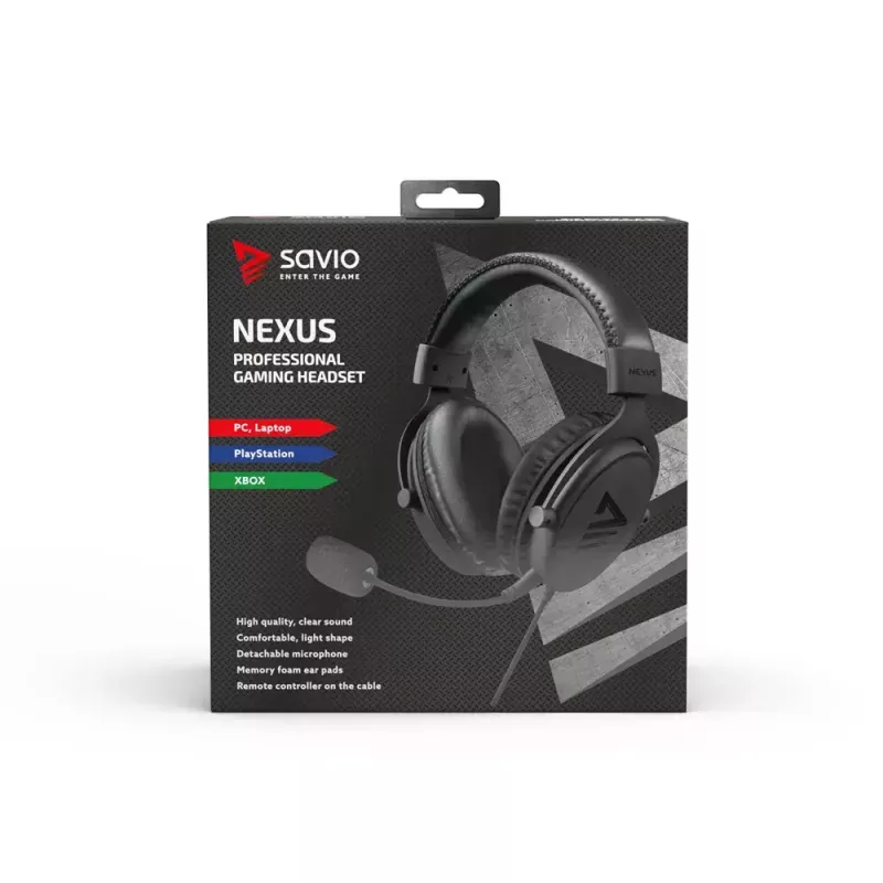 Headset Savio NEXUS Ενσύρματο Gaming Headset Μαύρο
