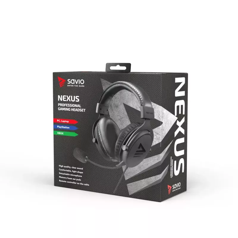 Headset Savio NEXUS Ενσύρματο Gaming Headset Μαύρο