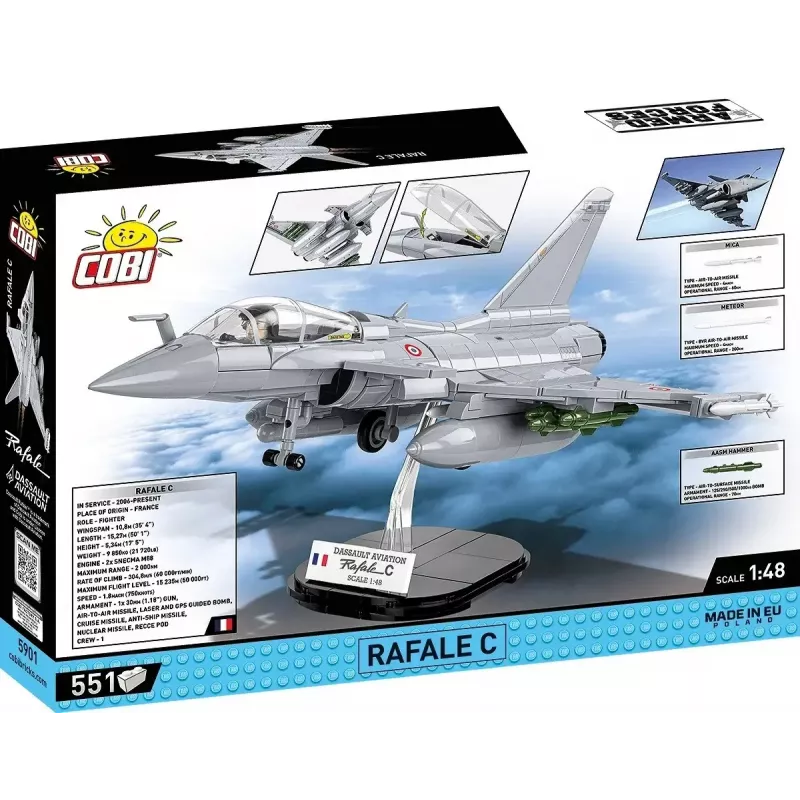 Σετ τουβλάκια κατασκευής Cobi Rafale C 551 τεμάχια μοντέλο COBl-5901
