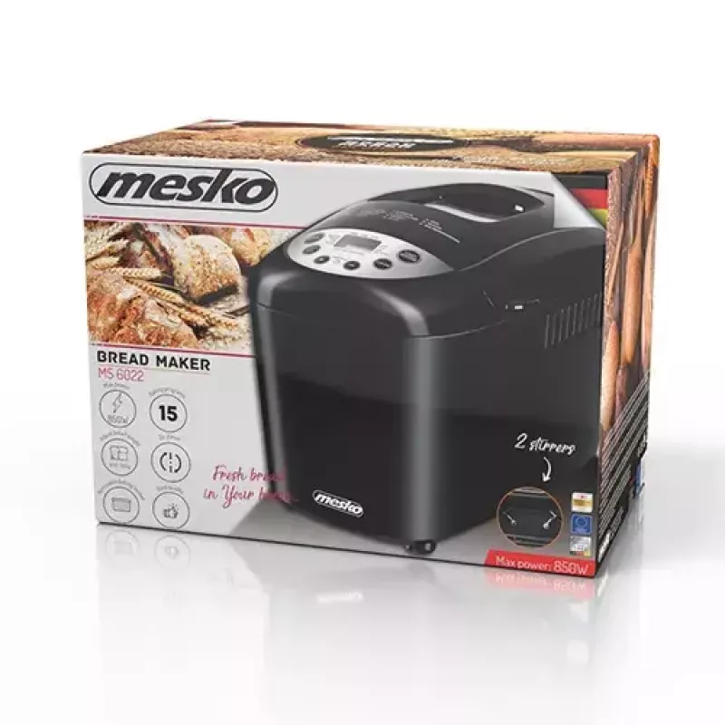 Αρτοπαρασκευαστής Mesko Home MS 6022 850 W Μαύρο ψηφιακός χρονοδιακόπτης
