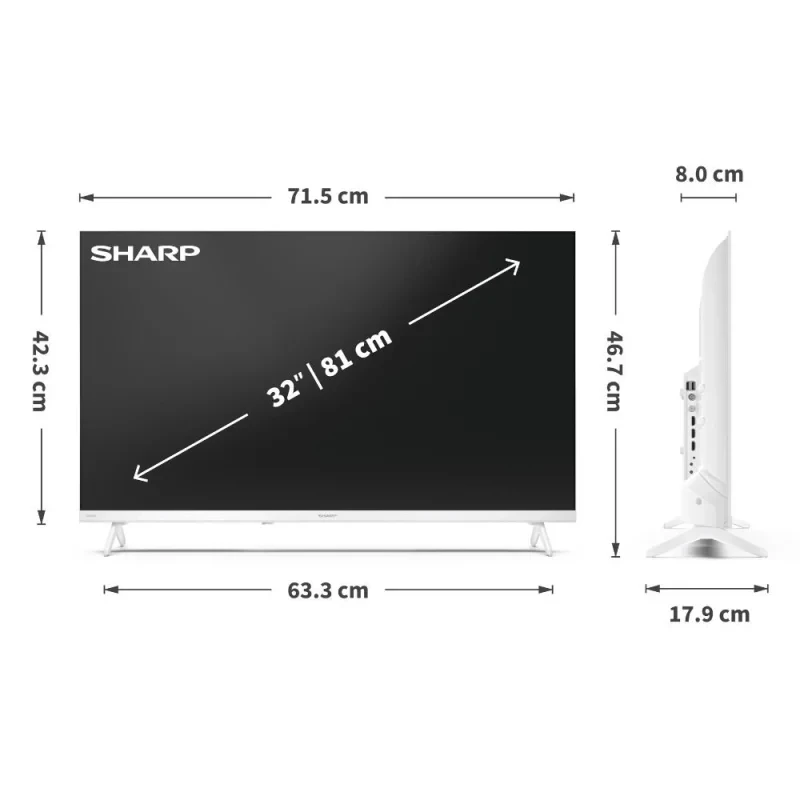 Sharp LC-32HF2265EW 81,3 cm (32 ίντσες) HD Smart TV WLAN λευκό