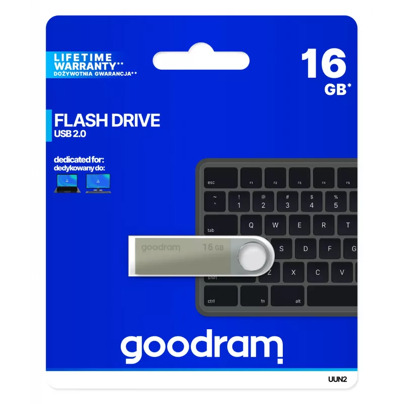 Goodram UUN2 USB Stick 16 GB USB Type-A 2.0 Ασημί