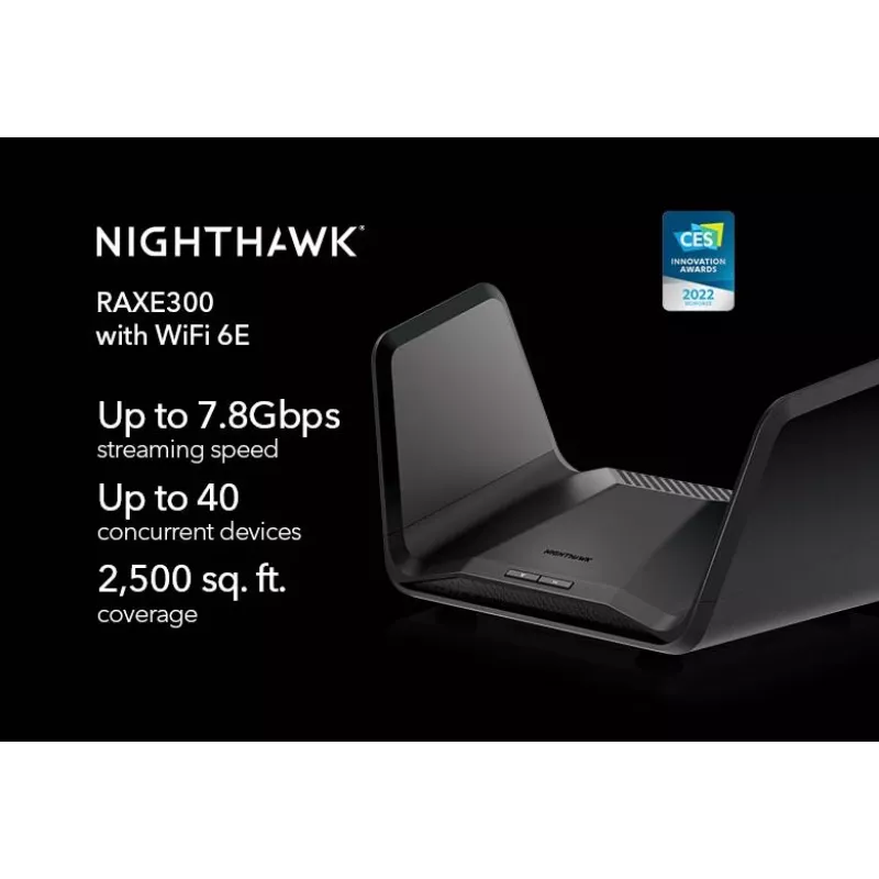 Netgear Nighthawk RAXE300 Ασύρματος δρομολογητής, Wi-Fi 6E, Switch 4 θυρών