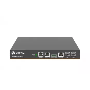 Vertiv Avocent 4-Port ACS800 Σειριακή κονσόλα με αναλογικό modem, εξωτερικό τροφοδοτικό AC/DC - Καλώδιο σύνδεσης: Βύσμα αρσενικό C14 σε υποδοχή θηλυκή C13