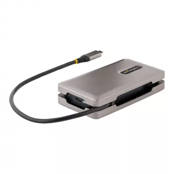StarTech.com Προσαρμογέας USB-C Multiport, 4K 60Hz HDMI 2.0b, HDR, USB 3.2 Gen 2 10Gbps Hub (2xUSB-C, 1xUSB-A), 100W PD Pass-Through, Mini Travel Dock, Καλώδιο 12 ίντσες/30cm, Βάση σύνδεσης φορητού υπολογιστή