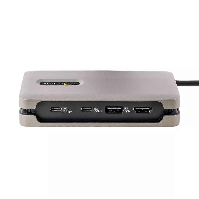 StarTech.com Προσαρμογέας USB-C Multiport, 4K 60Hz HDMI 2.0b, HDR, USB 3.2 Gen 2 10Gbps Hub (2xUSB-C, 1xUSB-A), 100W PD Pass-Through, Mini Travel Dock, Καλώδιο 12 ίντσες/30cm, Βάση σύνδεσης φορητού υπολογιστή