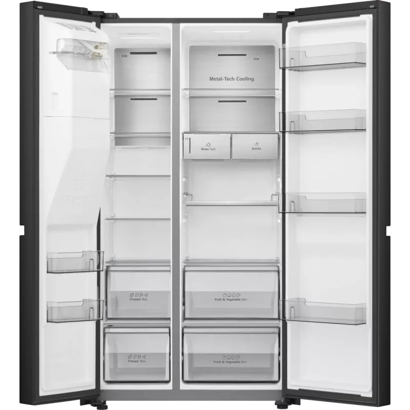 Hisense RS818N4TFC Ψυγείο Side-by-Side Ελεύθερο 632 L Μαύρο, Ανοξείδωτο Ατσάλι