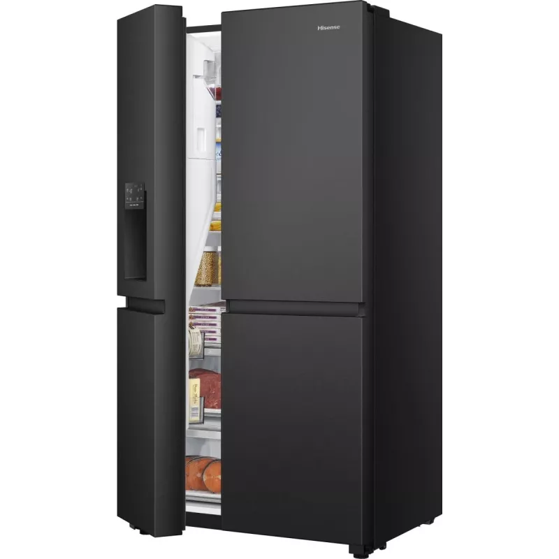 Hisense RS818N4TFC Ψυγείο Side-by-Side Ελεύθερο 632 L Μαύρο, Ανοξείδωτο Ατσάλι