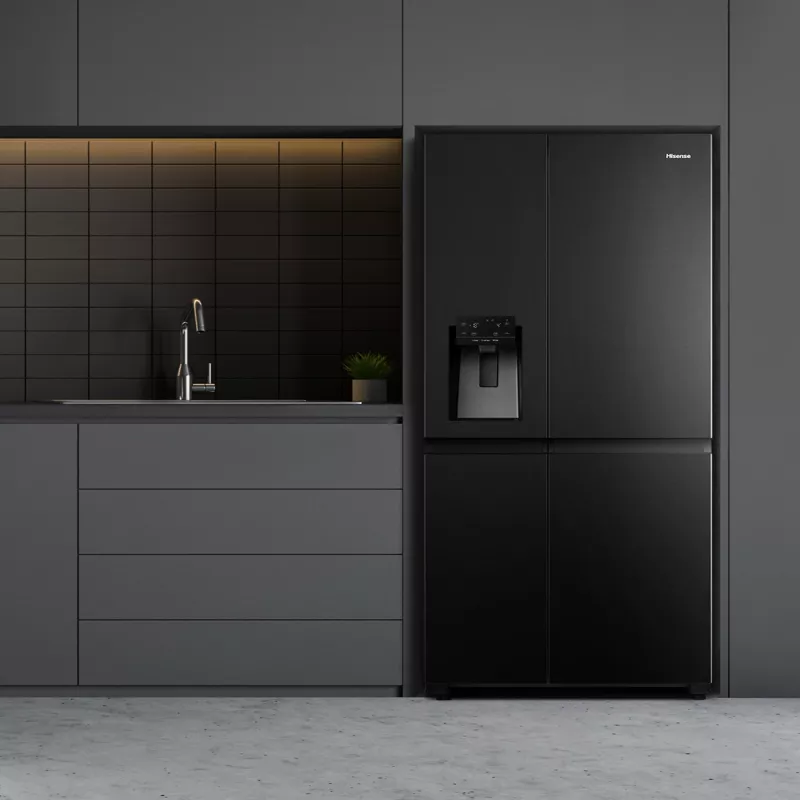 Hisense RS818N4TFC Ψυγείο Side-by-Side Ελεύθερο 632 L Μαύρο, Ανοξείδωτο Ατσάλι