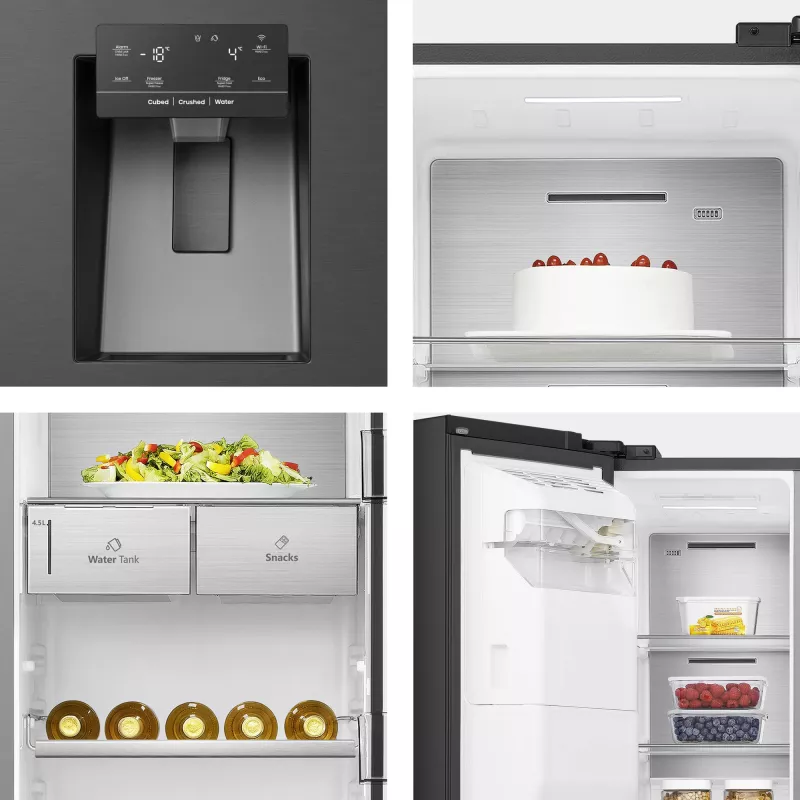 Hisense RS818N4TFC Ψυγείο Side-by-Side Ελεύθερο 632 L Μαύρο, Ανοξείδωτο Ατσάλι