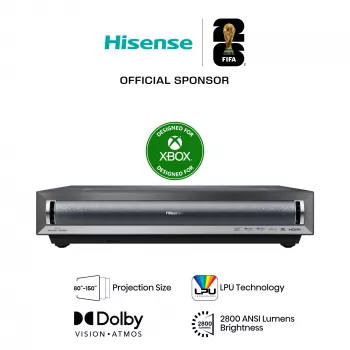 Hisense PX3 Τηλεόραση προβολής Υπερ-κοντινής απόστασης 2800 ANSI Lumen UHD 4K (3840x2160) Μαύρο, Σκούρο γκρι