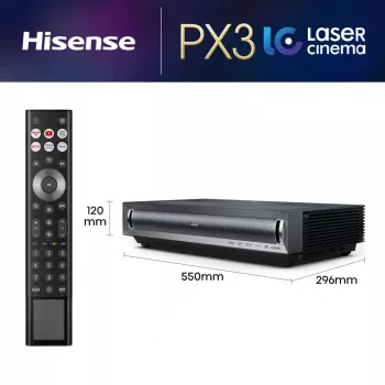 Hisense PX3 Τηλεόραση προβολής Υπερ-κοντινής απόστασης 2800 ANSI Lumen UHD 4K (3840x2160) Μαύρο, Σκούρο γκρι