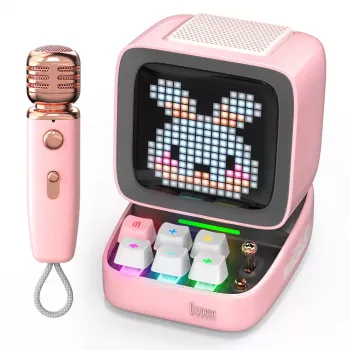 Mono φορητό ηχείο Divoom Ditoo-Mic Mini Ροζ