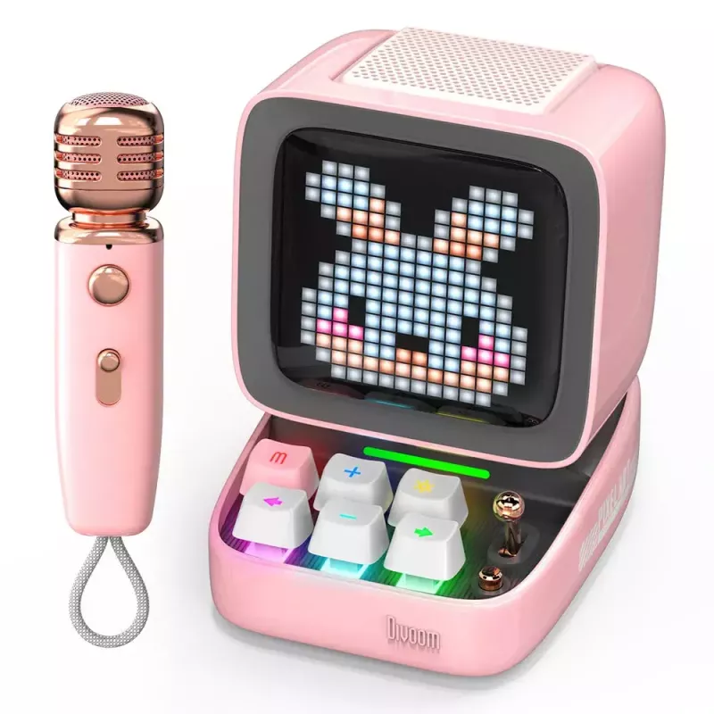 Mono φορητό ηχείο Divoom Ditoo-Mic Mini Ροζ