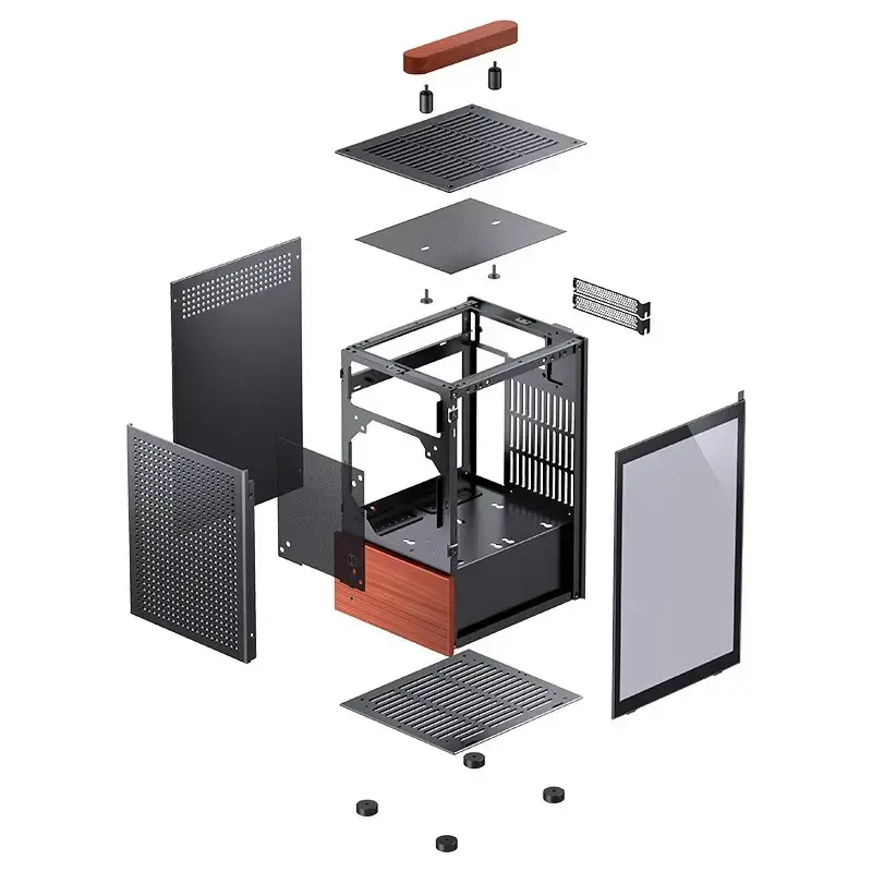 Κουτί PC Jonsbo T6, Mini-Tower, Mini-ITX, Μαύρο