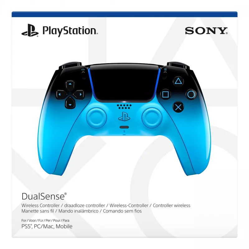 Gamepad Sony DualSense για PlayStation 5, Bluetooth/USB, μαύρο/μπλε, USB-C, με μπαταρία