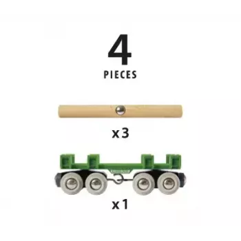 Ravensburger BRIO Βαγόνι ξύλινο βαγόνι Αξεσουάρ μοντέλου σιδηροδρόμου, 4 τεμ., πολύχρωμο