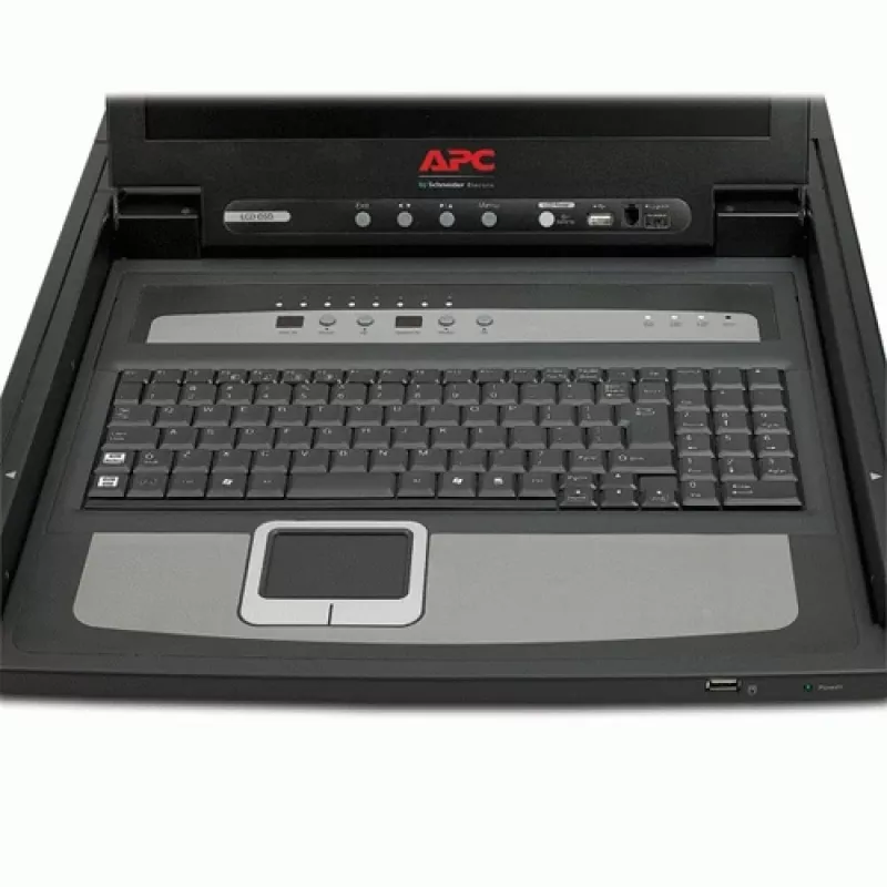 APC Κονσόλα LCD rack 17 ιντσών με ενσωματωμένο αναλογικό KVM switch 8 θυρών