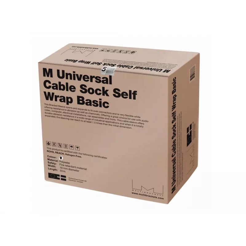 Μάνικα καλωδίων Multibrackets M Universal Cable Sock Self Wrap Basic 19 mm μαύρο 50 m, πολυεστέρας, -50–150 °C