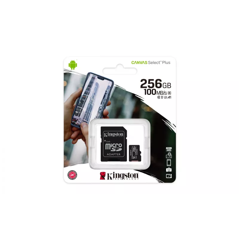 Kingston Technology Canvas Select 256GB micSDXC Plus 100R A1 C10 Κάρτα + Αντάπτορας