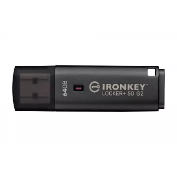USB-Flash-Laufwerk KINGSTON IronKey Locker Plus 50 G2 64 GB, USB Type-A, USB 3.2 Gen 1, AES-256, FIPS 197