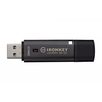 USB Flash Drive KINGSTON IronKey Locker Plus 50 G2 256 GB, USB Type-A, USB 3.2 Gen 1, AES-256, FIPS 197