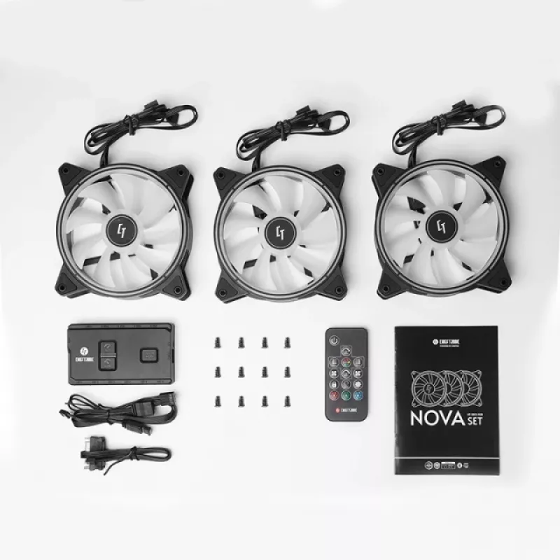 Chieftec Chieftronic Nova Σετ ανεμιστήρων 12 cm Μαύρο 3 τεμ.