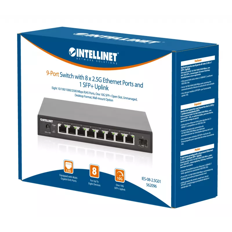 Intellinet Διακόπτης 9 θυρών 8 x 2,5G θύρες Ethernet και 1 SFP+ Uplink