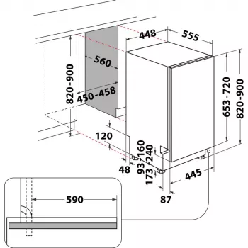 Whirlpool WSIC 3M27 C πλήρως εντοιχιζόμενο 10 σερβίτσια