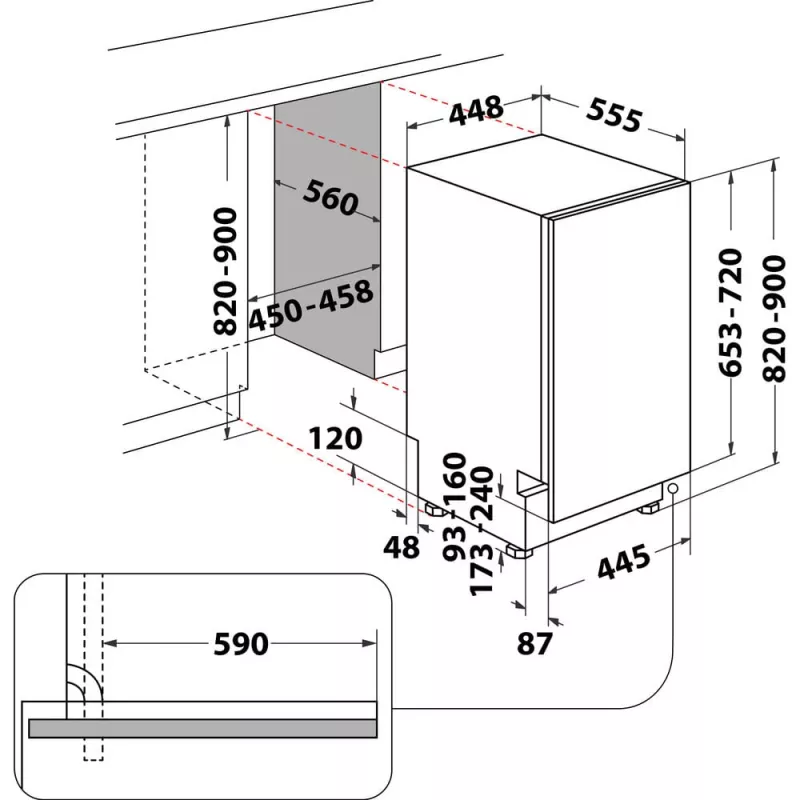 Whirlpool WSIC 3M27 C πλήρως εντοιχιζόμενο 10 σερβίτσια