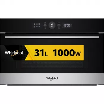 Whirlpool WMD54MX Μαύρος, Ανοξείδωτος χάλυβας Φούρνος μικροκυμάτων με γκριλ Εντοιχιζόμενος 31 L 1000 W