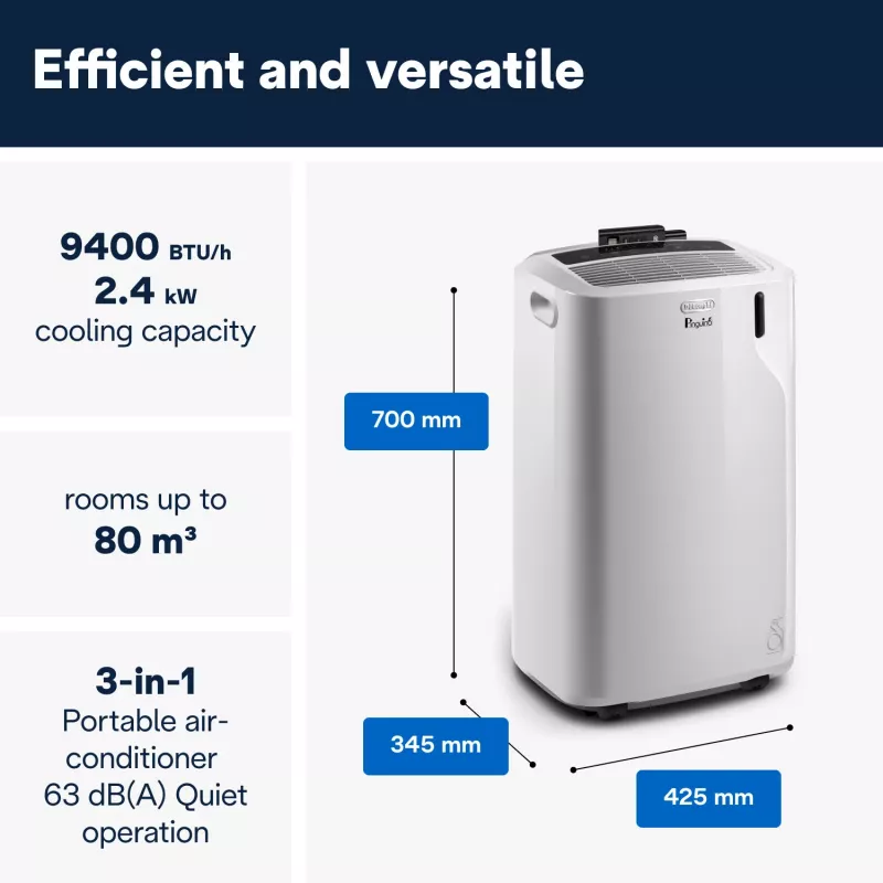 De’Longhi PAC EM82 φορητό κλιματιστικό 63 dB 1000 W Λευκό