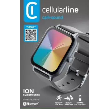 Cellularline ION Έξυπνο ρολόι Bluetooth® με εφαρμογή, LED, 91 g