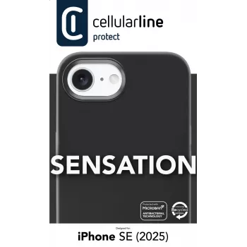 Cellularline Sensation - Θήκη σιλικόνης Soft-Touch για iPhone 16e/17e με ενσωματωμένη αντιβακτηριδιακή τεχνολογία Microban®