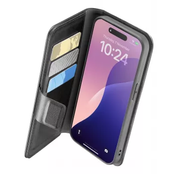 Cellularline Book Agenda - Θήκη βιβλίου με απομίμηση δέρματος για iPhone 16e/17e με μαγνητικό κλείσιμο