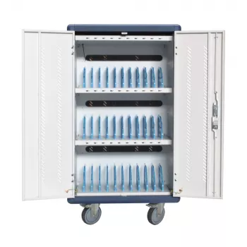 Techly I-CABINET-30DUTY φορητό καρότσι/ντουλάπι διαχείρισης συσκευών Λευκό, Μπλε