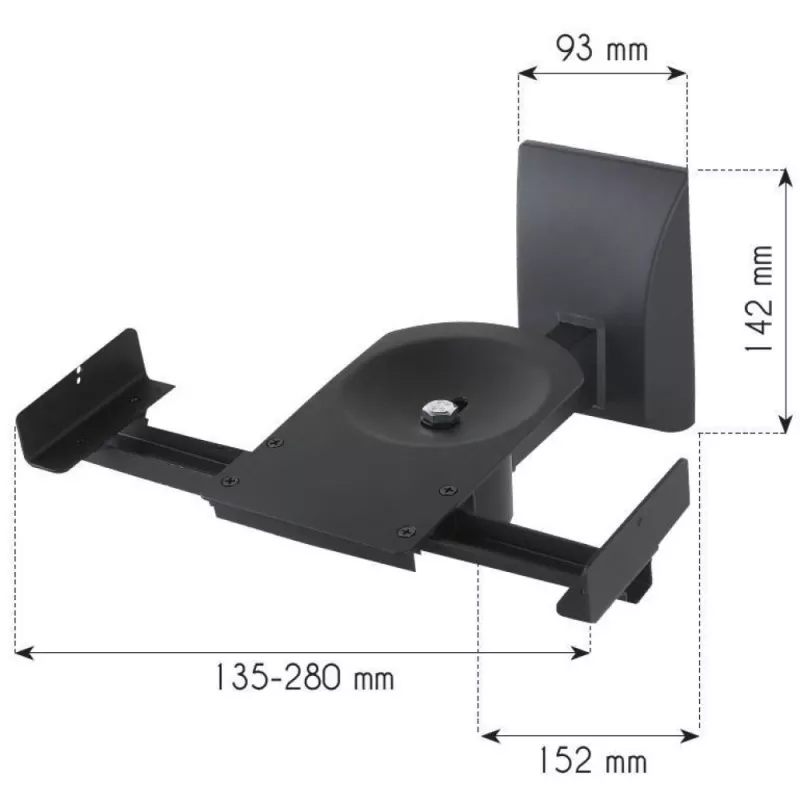 Techly Βάσεις στήριξης ηχείων τοίχου έως 25 kg μαύρο ICA-SP SS201