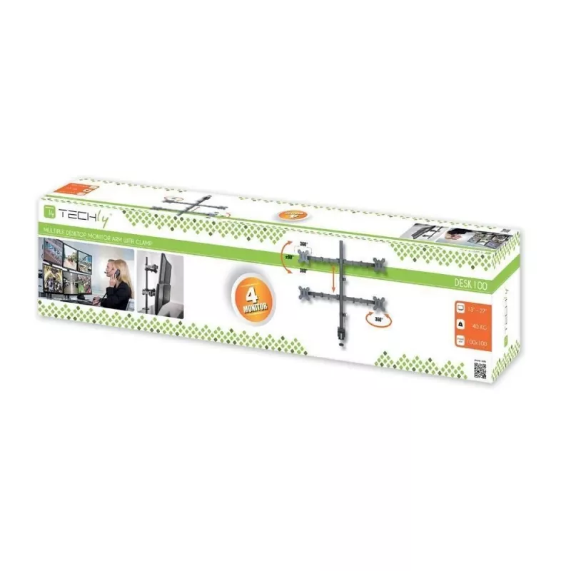 Techly ICA-LCD 382-Q Βάση οθόνης / stand 68,6 cm (27 ίντσες) γραφείου μαύρο