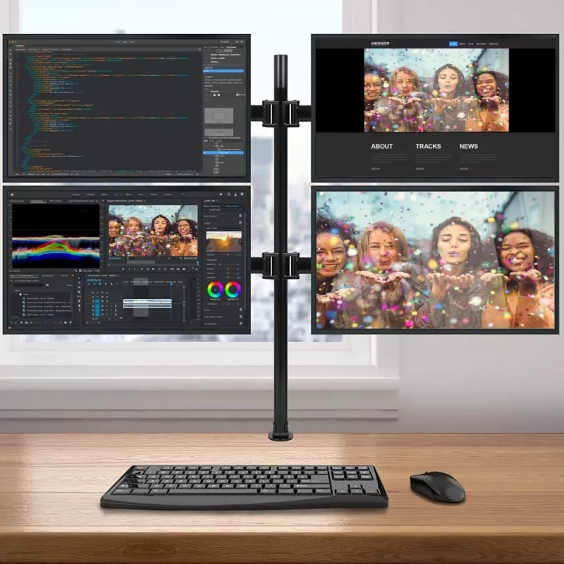 Techly ICA-LCD 382-Q Βάση οθόνης / stand 68,6 cm (27 ίντσες) γραφείου μαύρο