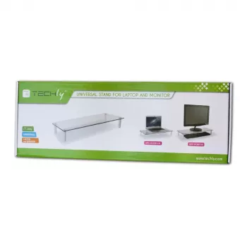 Techly Universal Tabletop Monitor Riser, ελεύθερο, 20 kg, 33 cm (13 ίντσες), 81,3 cm (32 ίντσες), διαφανές