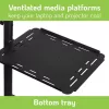 Techly ICA-TB TPM-10 τρόλεϊ προβολέα και φορητού υπολογιστή ρυθμιζόμενου ύψους με ράφι, μαύρο