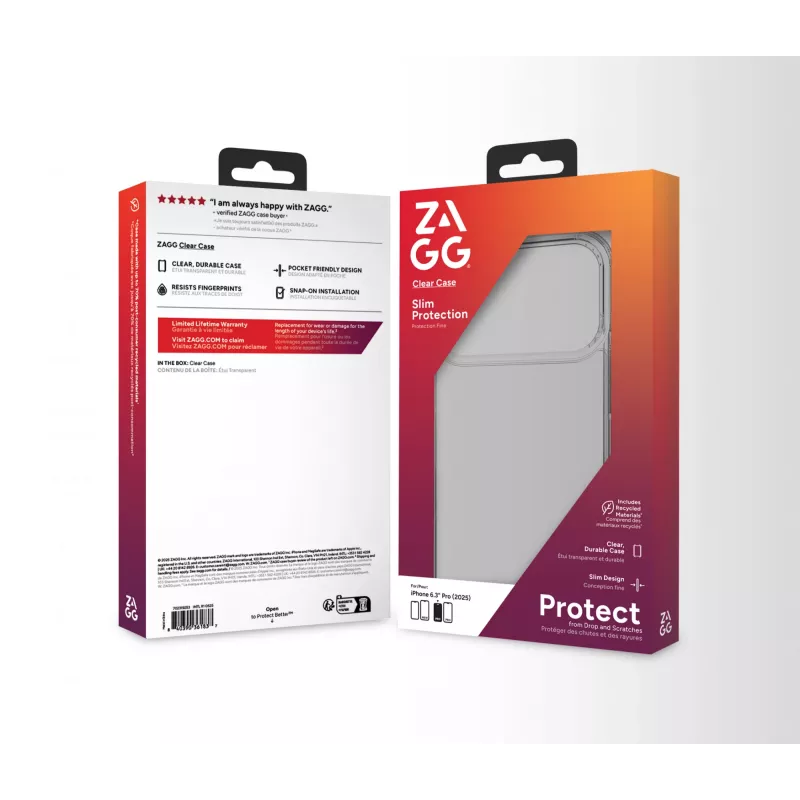 ZAGG Clear Case Για Apple iPhone 17 Pro, Θήκη, Apple, iPhone 17 Pro, 16 cm (6.3 ίντσες), Διαφανές