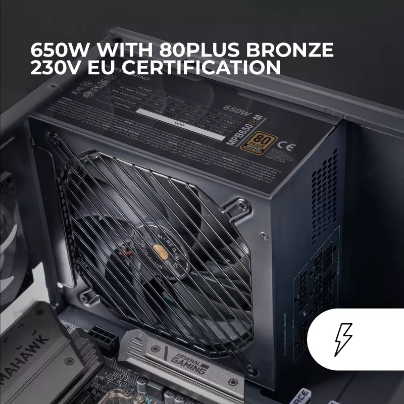 Mars Gaming MPB650SIM τροφοδοτικό 650 W 24-pin ATX ATX μαύρο