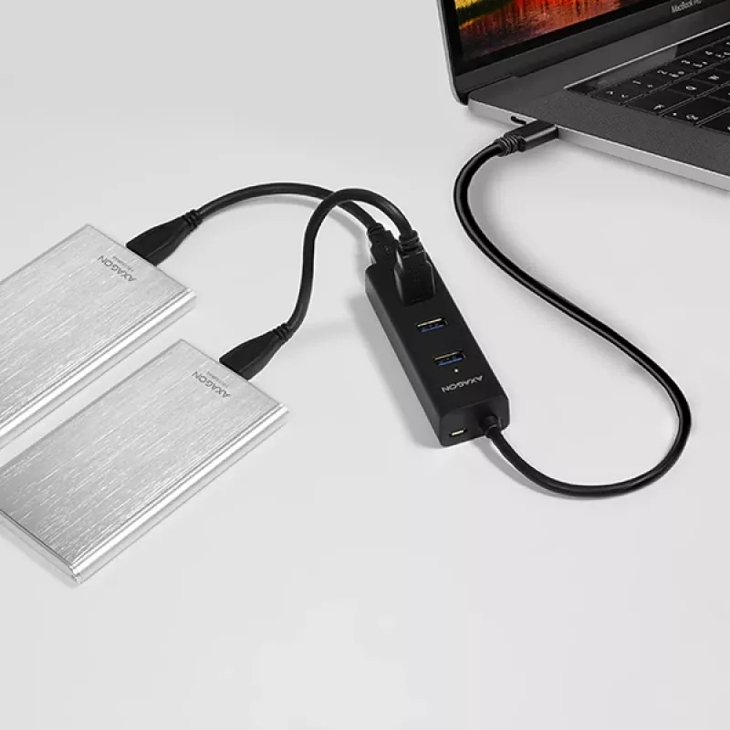 Axagon HUE-S2C Hub διασύνδεσης USB 3.2 Gen 1 (3.1 Gen 1) Type-A 5000 Mbit/s μαύρο