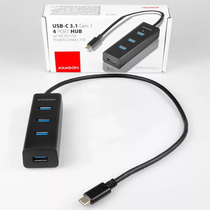 Axagon HUE-S2C Hub διασύνδεσης USB 3.2 Gen 1 (3.1 Gen 1) Type-A 5000 Mbit/s μαύρο