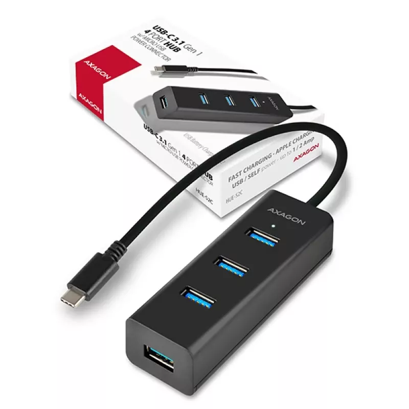 Axagon HUE-S2C Hub διασύνδεσης USB 3.2 Gen 1 (3.1 Gen 1) Type-A 5000 Mbit/s μαύρο