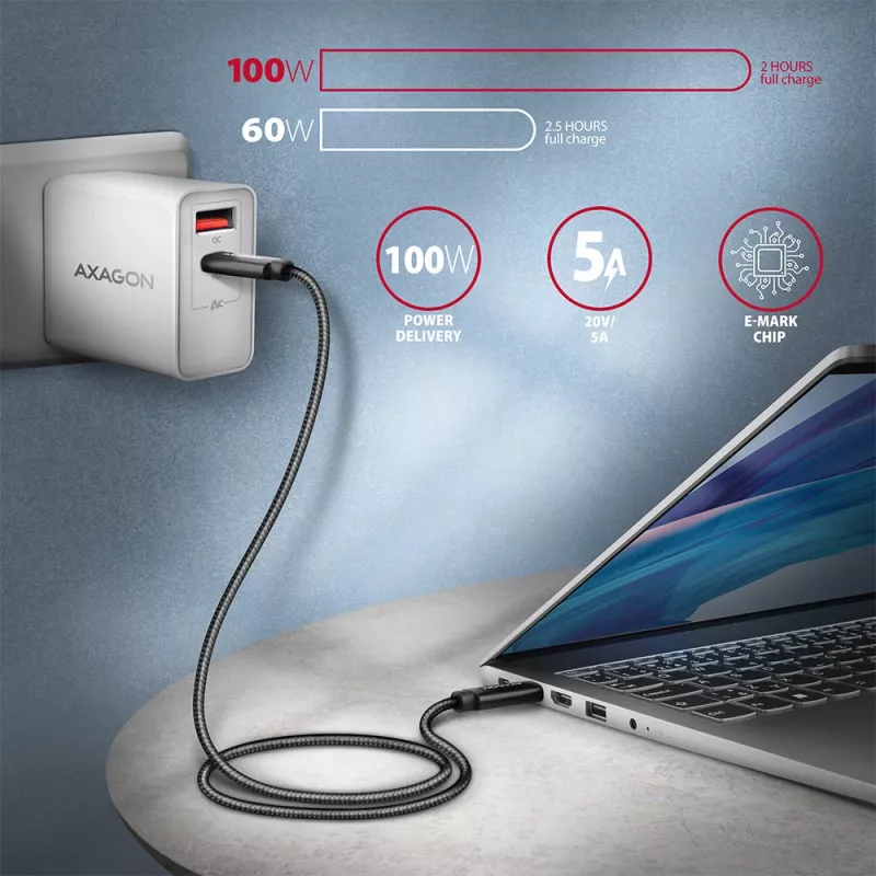 Axagon BUCM432-CM10AB Καλώδιο USB USB4 Gen 3x2 1 m USB C μαύρο