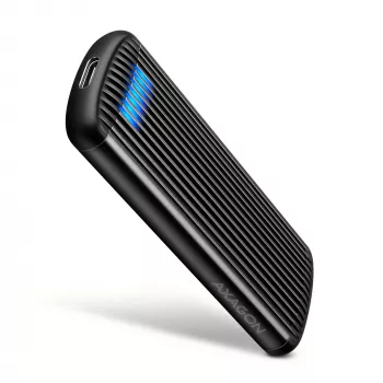 AXAGON EEM2-SC εξωτερική θήκη USB-C 10 Gbit/s μεταλλική χωρίς βίδες για M.2 NVMe SSD, μία υποδοχή, γκρι